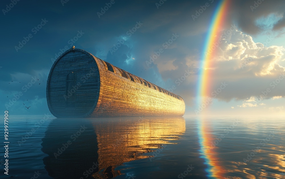 Noah's journey, depiction of religious personality Noah and his ark ...