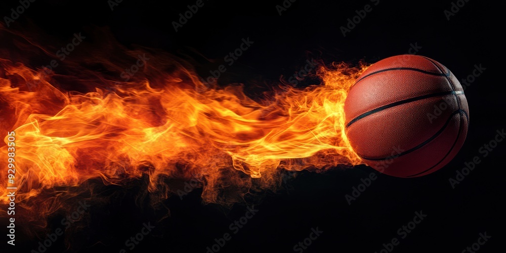 flaming basketball on black background flaming basketball on black background