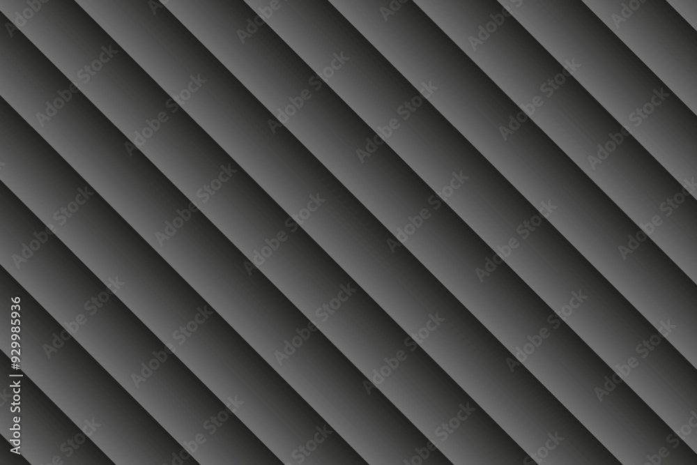 Obraz premium Grey 3d stripes texture. Diagonal stripes gray background. Metallic grey texture.