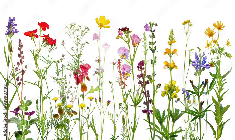 Tall Wildflowers in Various Colors Tall Wildflowers in Various Colors