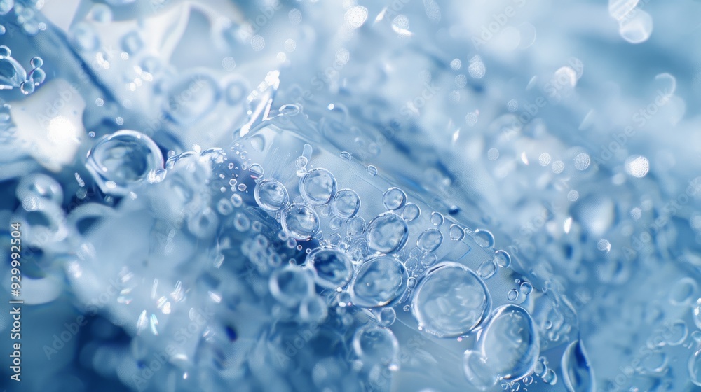 Close-up of bubbles captured in intricate detail, reflecting a serene palette of blues and whites, encapsulating a refreshing, airy essence. Close-up of bubbles captured in intricate detail, reflecting a serene palette of blues and whites, encapsulating a refreshing, airy essence.