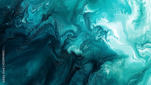 Wallpaper Mural Abstract art teal blue green gradient paint background with liquid fluid grunge texture. Torontodigital.ca