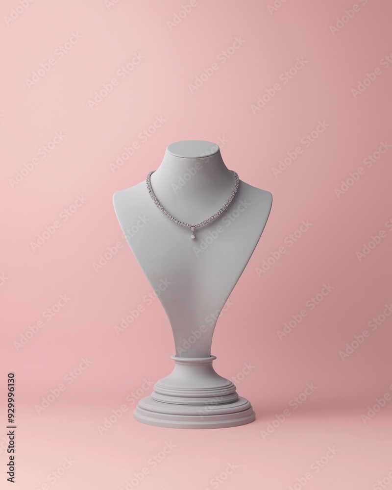 Chic White Jewelry Display Mannequin with necklace