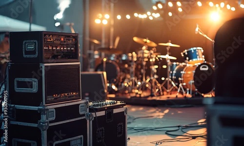 stage equipment for a concert in van