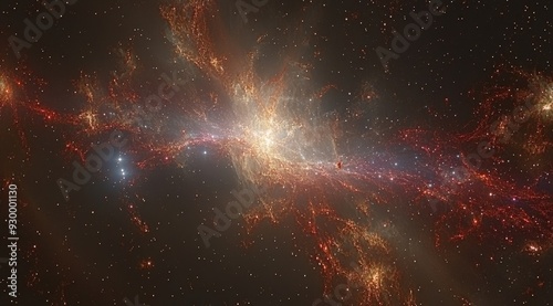 Brilliant Galactic Core with Expanding Cosmic Dust and Stars photo