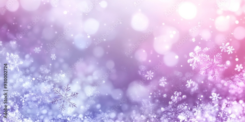 Ethereal Light Purple and White Bokeh Background, Snowflakes Glittering as They Descend, an Abstract Digital Art Canvas. Ethereal Light Purple and White Bokeh Background, Snowflakes Glittering as They Descend, an Abstract Digital Art Canvas.