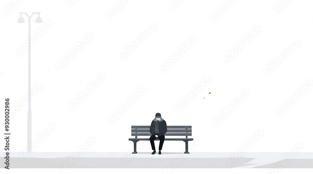Illustration of a Man Standing at a Crossroad, Representing the Dilemma of Life Choices and Career Decisions, with Copy Space on a White Background Illustration of a Man Standing at a Crossroad, Representing the Dilemma of Life Choices and Career Decisions, with Copy Space on a White Background