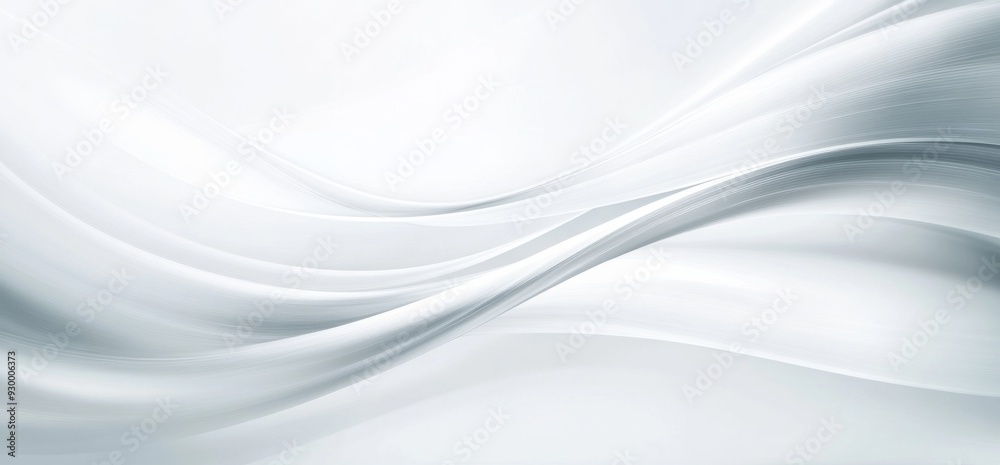 Obraz premium Abstract white background with soft lines and curves, featuring a light gray color and a diffused effect, creating an elegant and fluid atmosphere ideal for creative projects and presentations.
