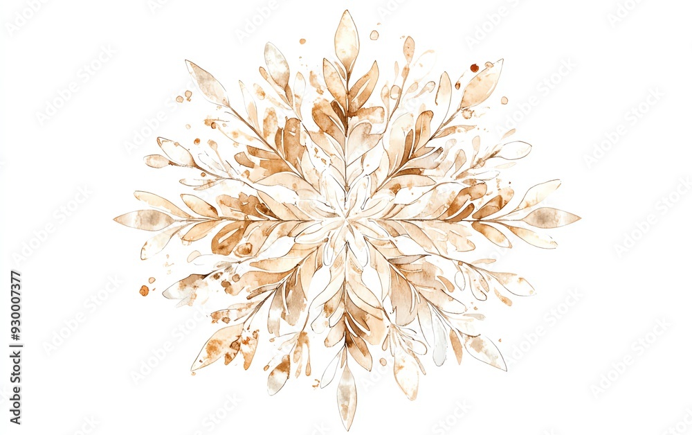 Abstract golden floral mandala on white background Abstract golden floral mandala on white background
