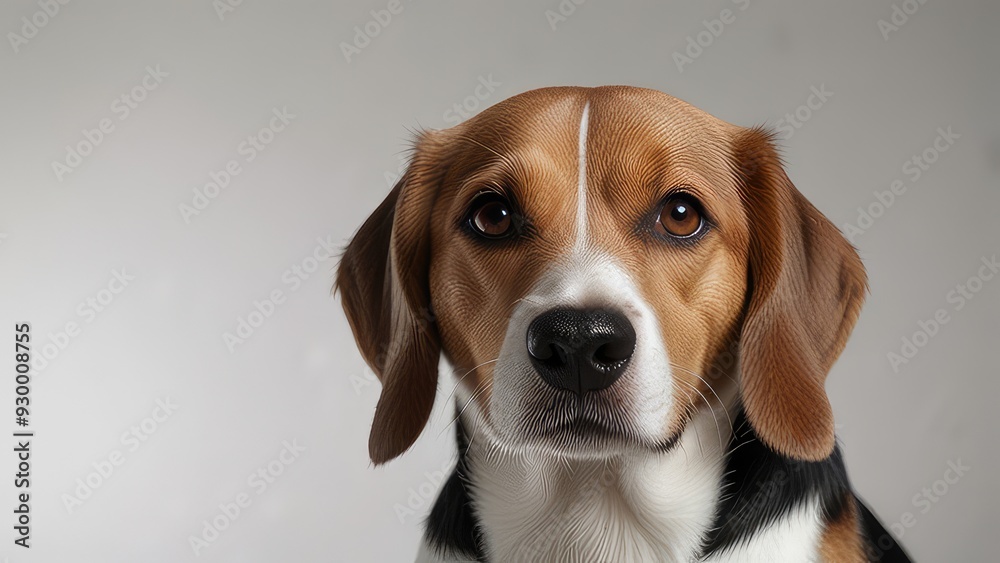happy beagle portrait isolated on a white background happy beagle portrait isolated on a white background