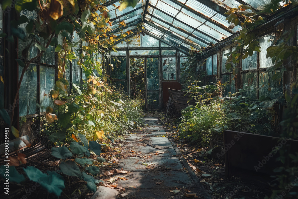 The Beauty of Overgrown Plants in an Abandoned Greenhouse