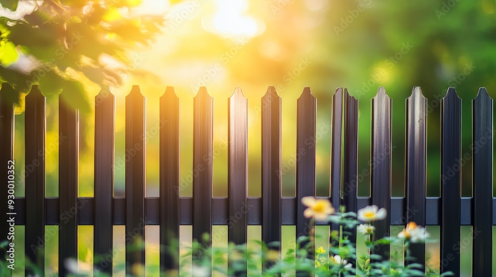 Slatted and louvered metal fence Slatted and louvered metal fence