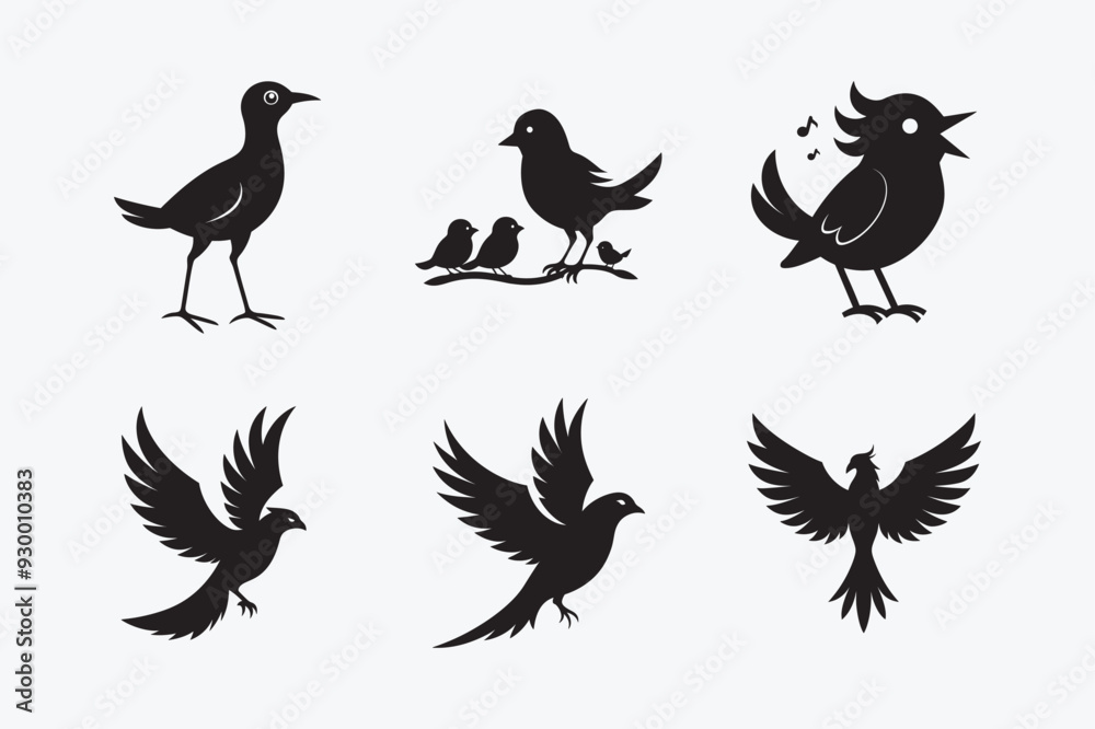 Bird Silhouette Vector Bundle Bird Silhouette Vector Bundle