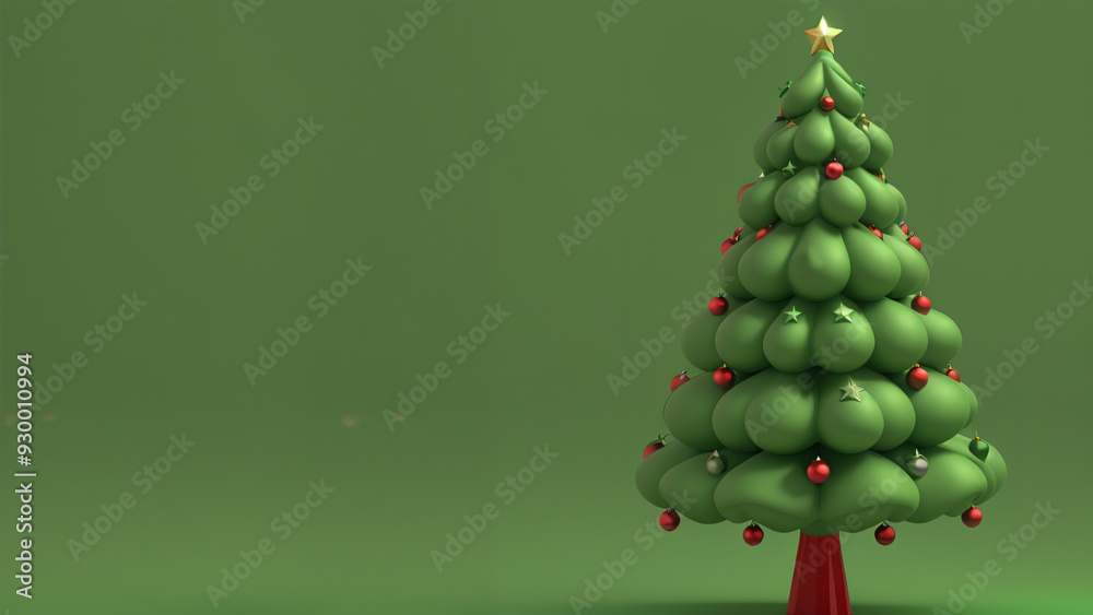 a green christmas tree with a balls a green christmas tree with a balls
