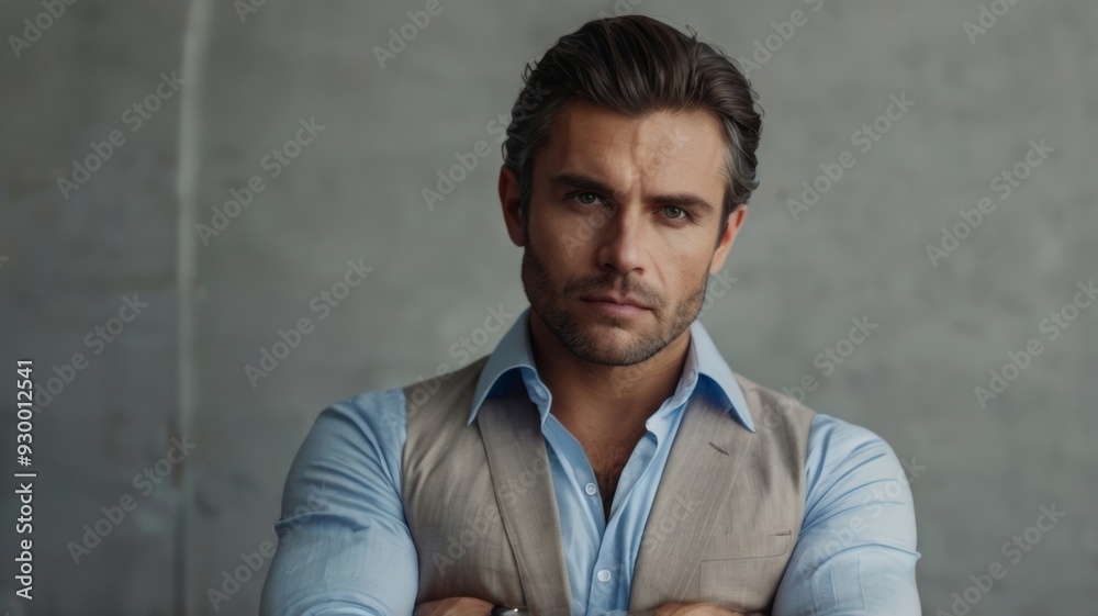 Elegant man with crossed arms Elegant man with crossed arms