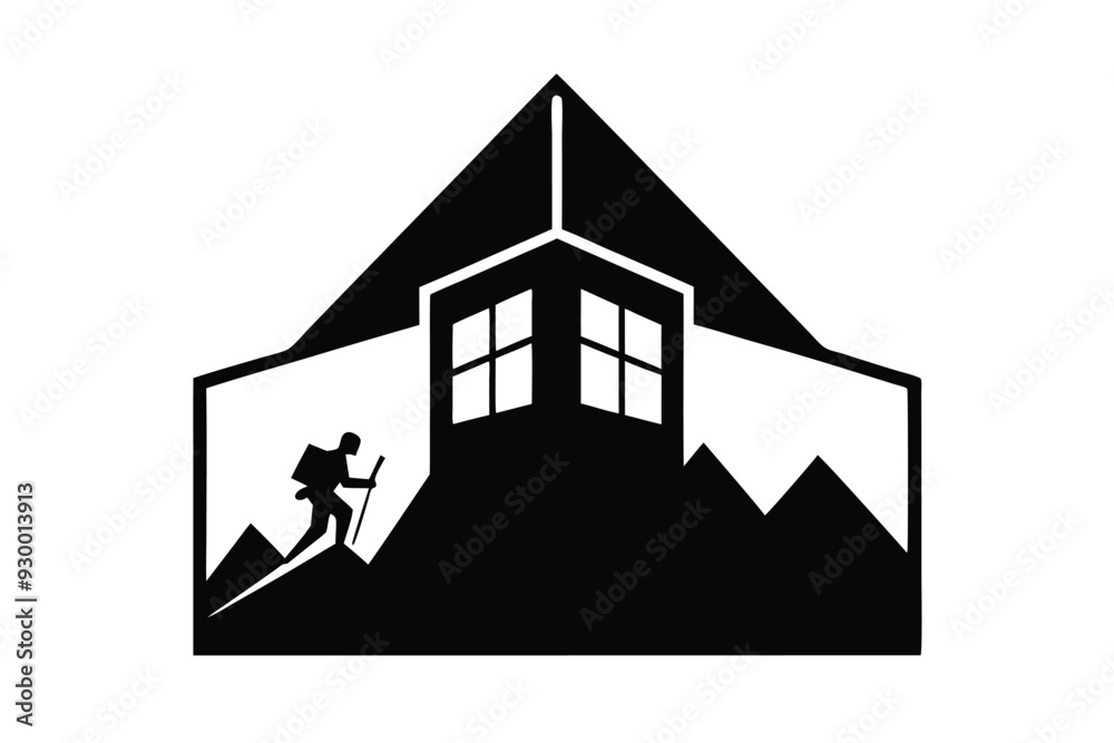 Climber School Vector Illustration - Educational and Adventure Climber School Vector Illustration - Educational and Adventure