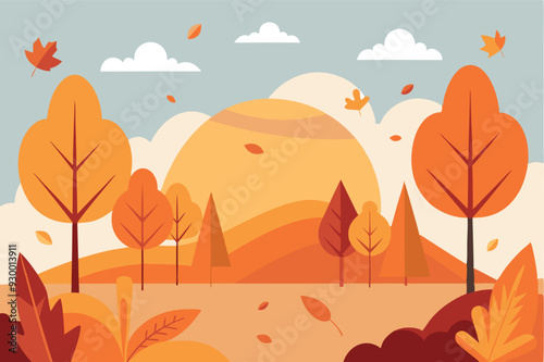 autumn landscape with trees