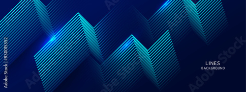 Abstract blue background with stripe lines shape. technology and digital template vector illustration.