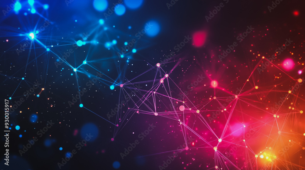 Abstract business connection of lines from nodes It is connected to endless nodes and represents the innovation of communication in the network. Abstract business connection of lines from nodes It is connected to endless nodes and represents the innovation of communication in the network.