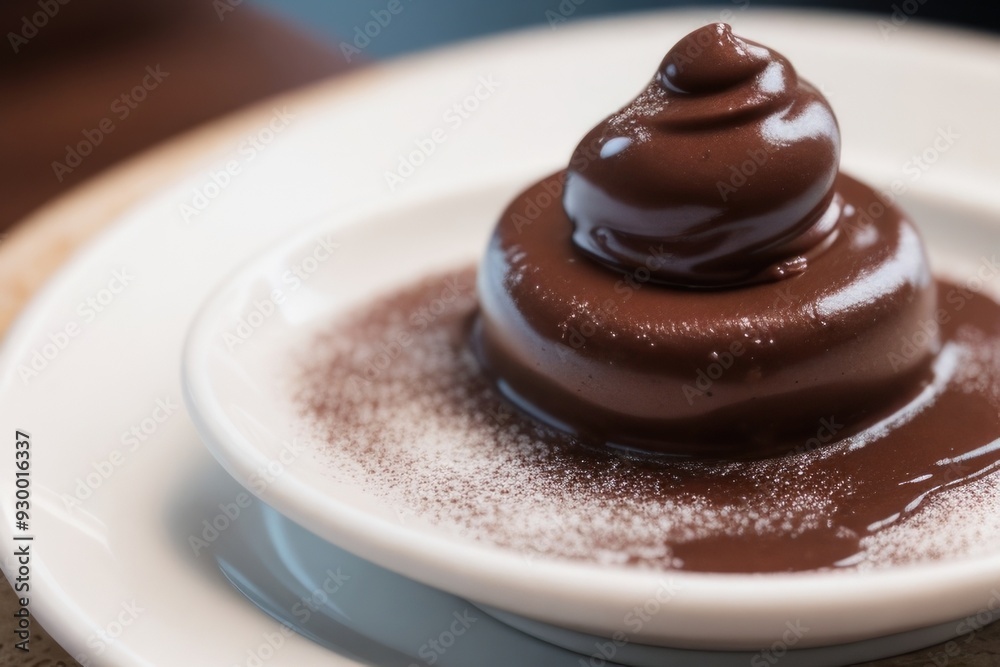 chocolate pudding on a plate chocolate pudding on a plate