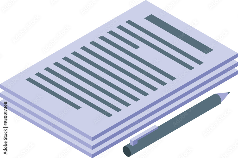 Pen is lying near a stack of papers representing office work and administrative tasks Pen is lying near a stack of papers representing office work and administrative tasks