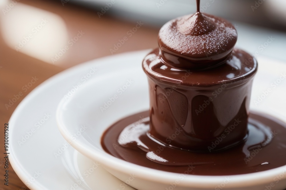 chocolate pudding on a plate chocolate pudding on a plate