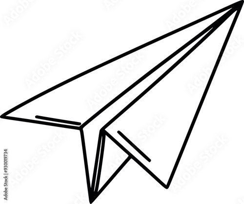 Continuous line paper airplane icon concept vector illustration generated Ai