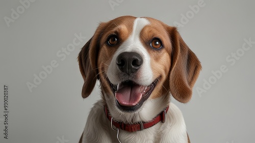 happy beagle portrait isolated on a white background