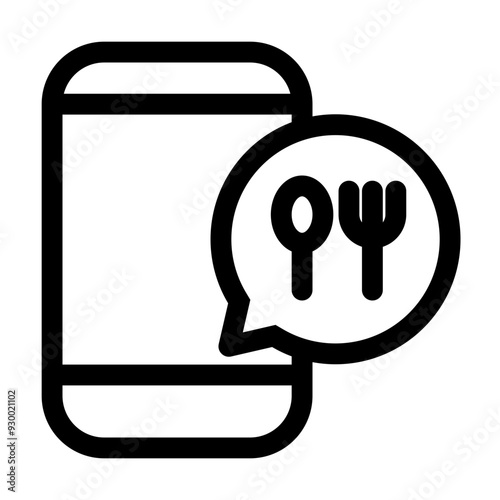 Food Order Icon in Flat Style Suitable for Web, Apps, Presentation, or Printable Meanings