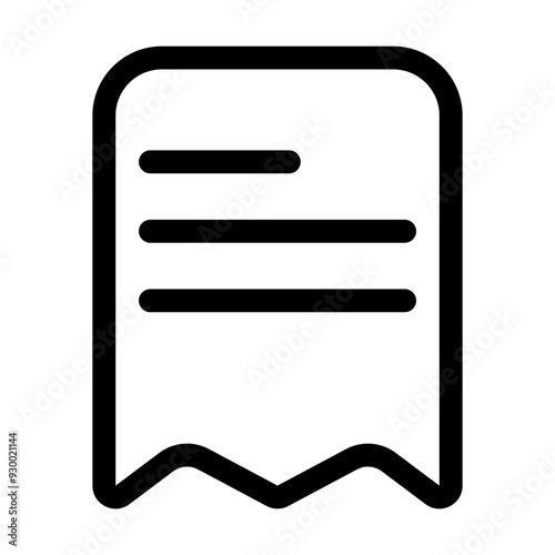 Receipt Icon in Flat Style Suitable for Web, Apps, Presentation, or Printable Meanings