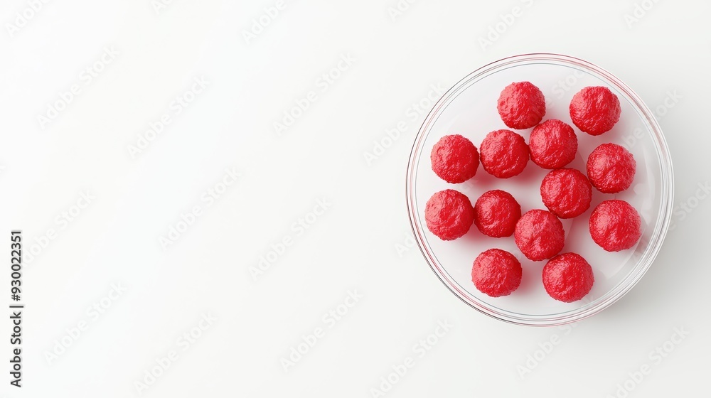 A colony of stem cells in a culture dish, 3D illustration, isolated on white background A colony of stem cells in a culture dish, 3D illustration, isolated on white background