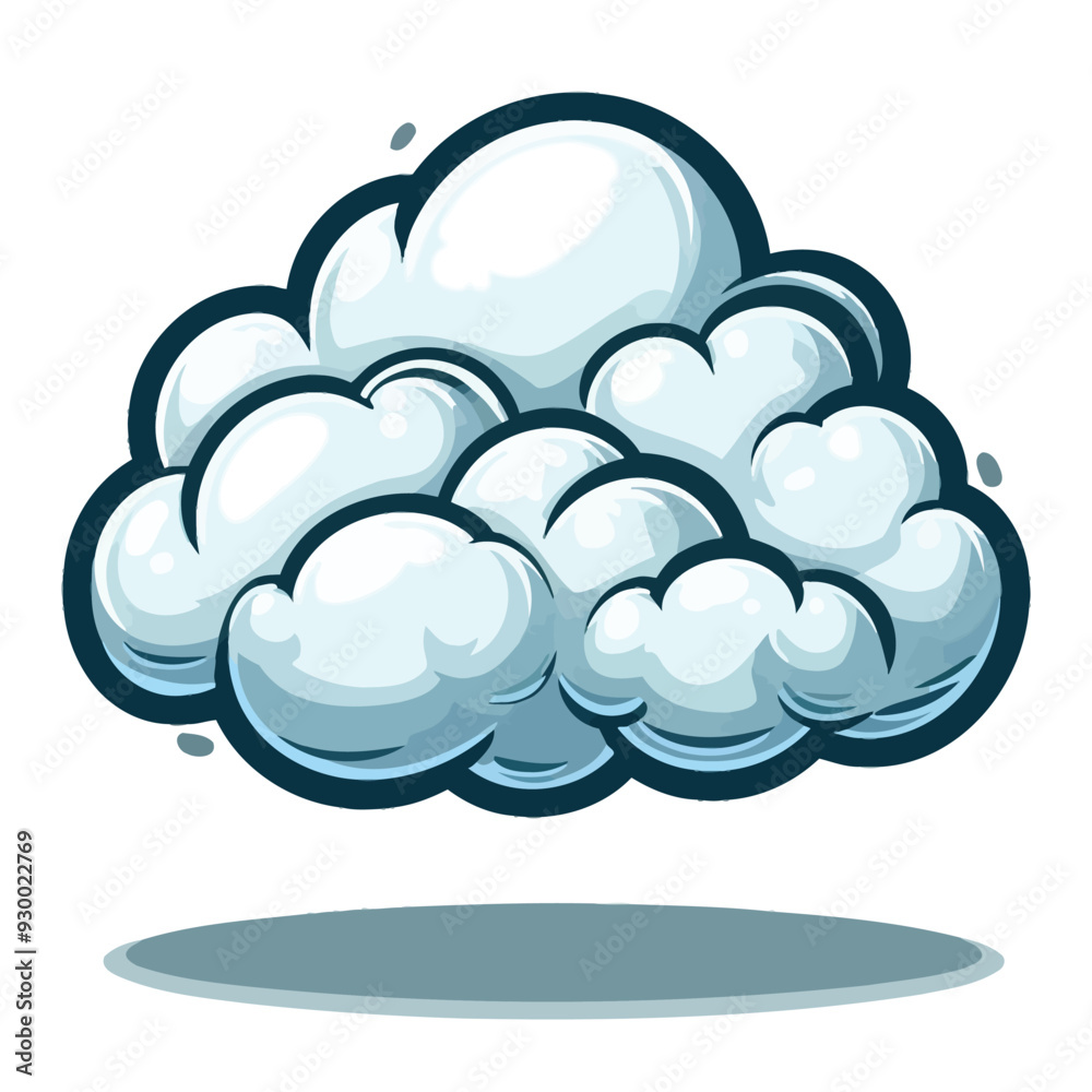 Stunning Cloud Vector Illustration in Minimalist Design Stunning Cloud Vector Illustration in Minimalist Design