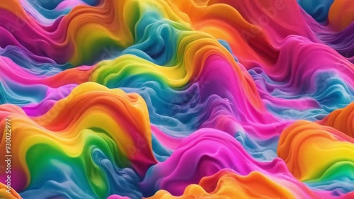 rainbow color of inks slow motion waving like a puffy clouds in water abstract background motion color wallpaper colorful cloud of ink.

