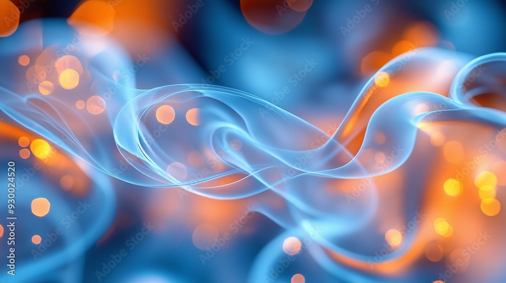 Abstract Blue and Orange Swirls with Bokeh Abstract Blue and Orange Swirls with Bokeh
