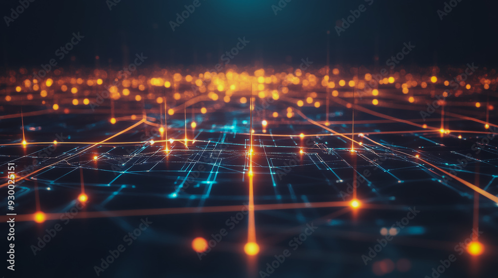 Abstract business connection of lines from nodes It is connected to endless nodes and represents the innovation of communication in the network. Abstract business connection of lines from nodes It is connected to endless nodes and represents the innovation of communication in the network.