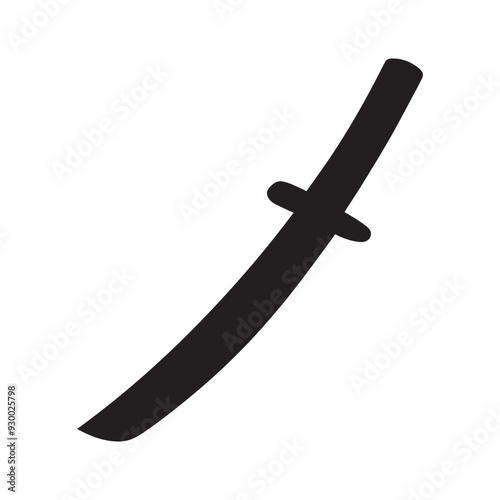 Dagger Clipart, Sword Silhouette Design,   antique curved saber sword Illustration black and white 