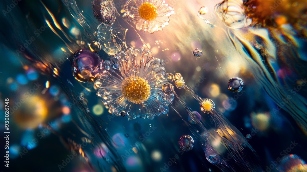 Fototapeta premium The fine texture and bright colors of microorganisms exude strong vitality and creativity