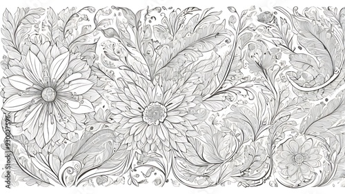 Wallpaper Mural Vector flower design, white background. Torontodigital.ca