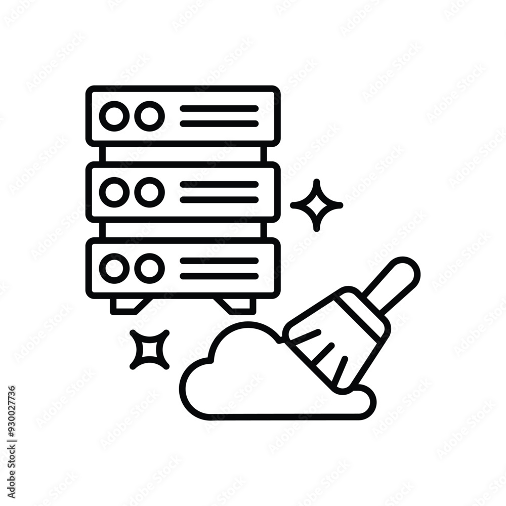 Data Cleansing icon vector stock illustration Data Cleansing icon vector stock illustration