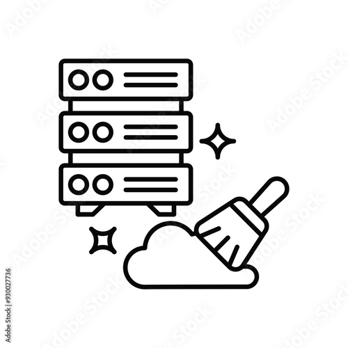 Data Cleansing icon vector stock illustration