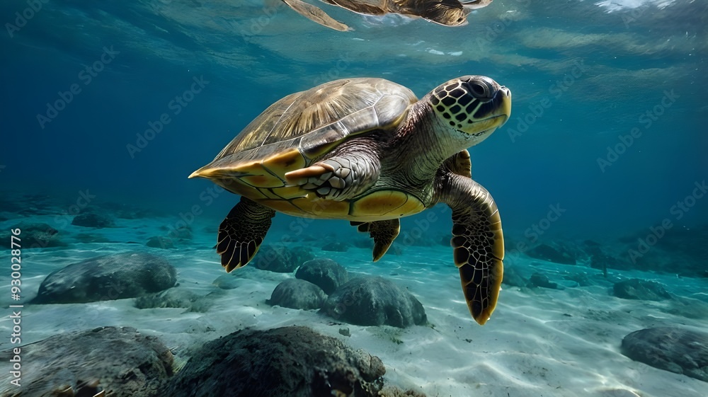 Obraz premium sea turtle swimming