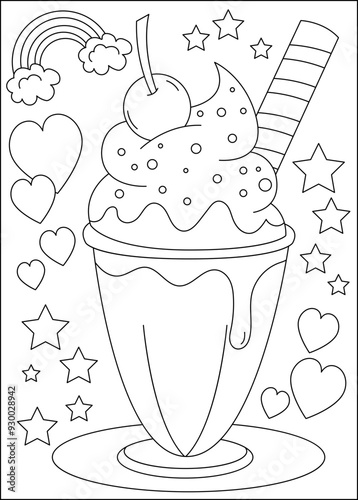 float coloring book page