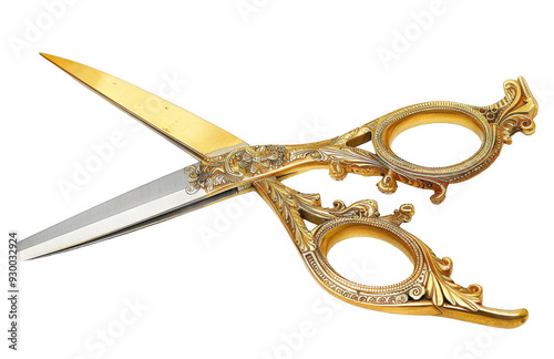 Golden Scissors with Intricate Handles photo