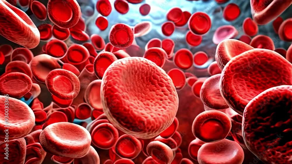 Detailed Visualization of Red Blood Cells in a Blood Vessel: Understanding the Transport Mechanisms of Oxygen and Nutrients Detailed Visualization of Red Blood Cells in a Blood Vessel: Understanding the Transport Mechanisms of Oxygen and Nutrients
