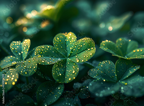 Romantic clover leaf designed 8K wallpaper Stock Photographic Image 