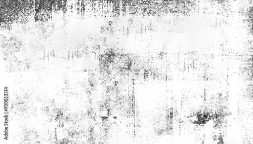 Black and white scratched grunge isolated on background, old film effect. Distressed retro paper abstract stock illustration cracked texture overlays for space or text.