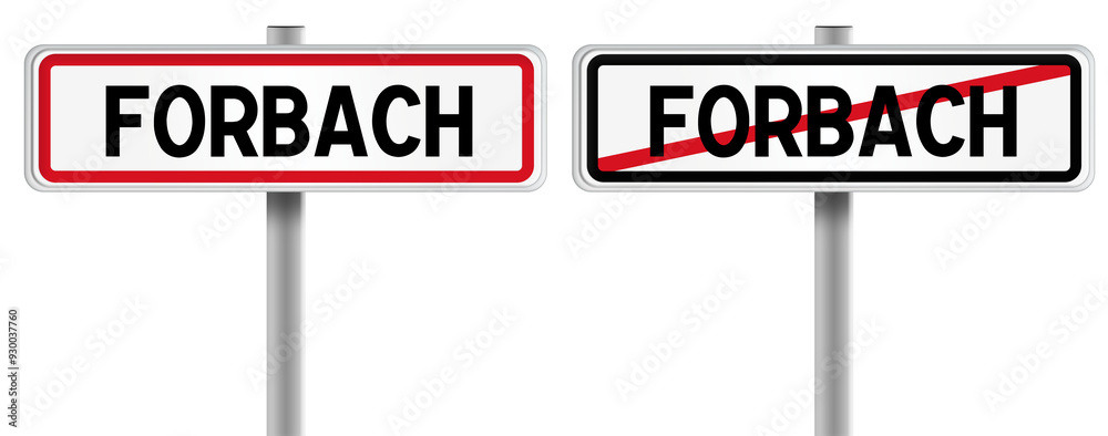 Panneau de FORBACH à l'Entrée et à la Sortie - Fond Transparent ou Blanc Disponible Panneau de FORBACH à l'Entrée et à la Sortie - Fond Transparent ou Blanc Disponible