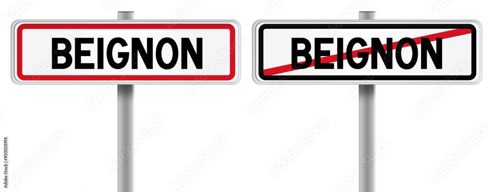 Panneau de BEIGNON à l'Entrée et à la Sortie - Fond Transparent ou Blanc Disponible Panneau de BEIGNON à l'Entrée et à la Sortie - Fond Transparent ou Blanc Disponible