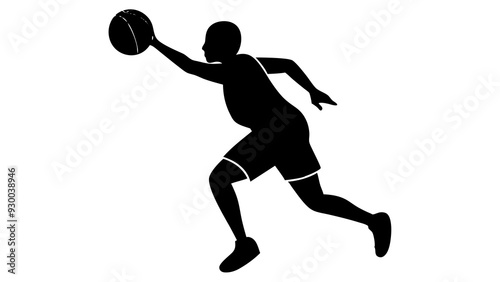 Mid-Shot Basketball Silhouette: Highlighting Athletic Movement