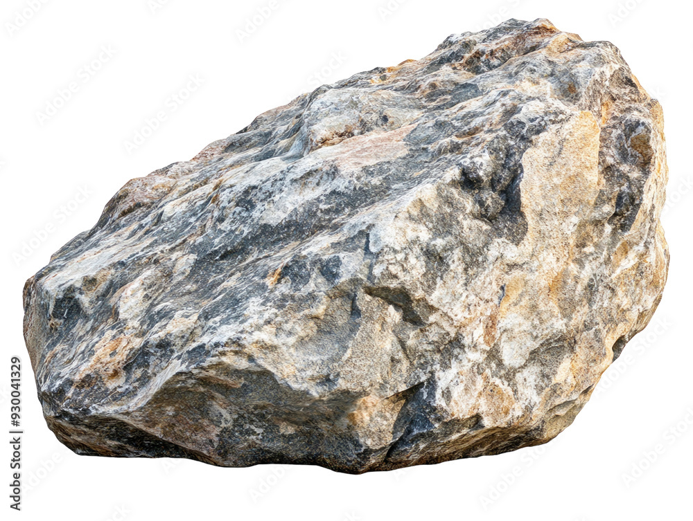 Large rough boulder isolated on white background.. PNG transparent. Large rough boulder isolated on white background.. PNG transparent.